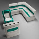 Ivory & Teal Pontoon Boat Seats