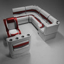 Gray, Red & Charcoal Pontoon Boat Seats