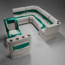 Ivory & Teal Pontoon Boat Seats
