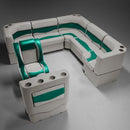 Ivory & Teal Pontoon Boat Seats 