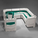 Ivory & Teal Pontoon Boat Seats