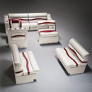 Ivory, Burgundy & Tan Pontoon Boat Seats