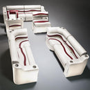Ivory, Burgundy & Tan Pontoon Boat Seats