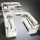 Ivory, Green & Tan Pontoon Boat Seats