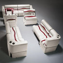 Ivory, Burgundy & Tan Pontoon Boat Seats