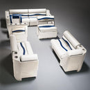 Ivory, Blue & Tan Pontoon Boat Seats