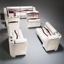 Ivory, Burgundy & Tan Pontoon Boat Seats