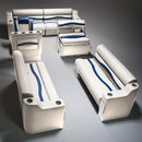Ivory, Blue & Tan Pontoon Boat Seats