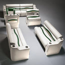 Ivory, Green & Tan Pontoon Boat Seats