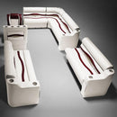 Ivory, Burgundy & Tan Pontoon Boat Seat