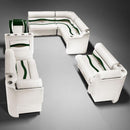 Ivory, Green & Tan Pontoon Boat Seats