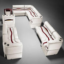 Ivory, Burgundy & Tan Pontoon Boat Seats