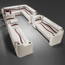 Ivory, Burgundy & Tan Pontoon Boat Seats