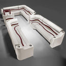 Ivory, Burgundy & Tan Pontoon Boat Seats