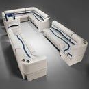 Ivory, Blue & Tan Pontoon Boat Seats