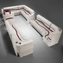 Ivory, Burgundy & Tan Pontoon Boat Seats