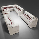 Ivory, Burgundy & Tan Pontoon Boat Seats