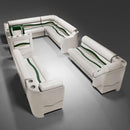 Ivory, Green & Tan Pontoon Boat Seats