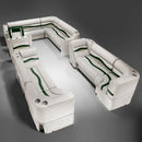 Ivory, Green & Tan Pontoon Boat Seats