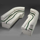 Ivory, Green & Tan Pontoon Boat Seats