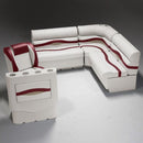 Ivory, Burgundy & Tan Pontoon Boat Seats