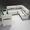 Ivory, Green & Tan Pontoon Boat Seats