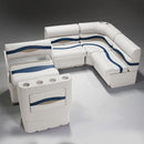 Ivory, Blue & Tan Pontoon Boat Seats