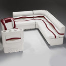 Ivory, Burgundy & Tan Pontoon Boat Seats