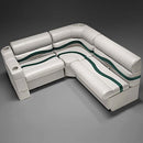 Ivory, Green & Tan Pontoon Boat Seats