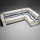 Ivory, Blue & Tan Pontoon Boat Seats