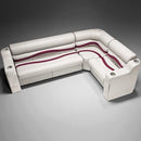 Ivory, Burgundy & Tan Pontoon Boat Seats