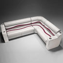 Ivory, Burgundy & Tan Pontoon Boat Seats