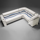 Ivory, Blue & Tan Pontoon Boat Seats
