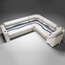 Ivory, Blue & Tan Pontoon Boat Seats
