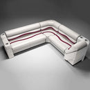 Ivory, Burgundy & Tan Pontoon Boat Seats