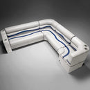 Ivory, Blue & Tan Pontoon Boat Seats