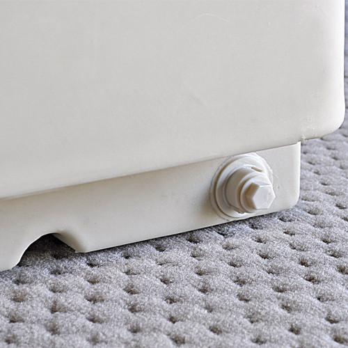 Drain channel molded into base on flip flop pontoon seats