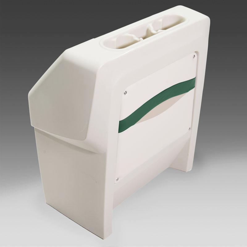 DeckMate Premium Ivory Pontoon Boat Console – Rotationally Molded Plastic Helm With Storage & Cup Holders