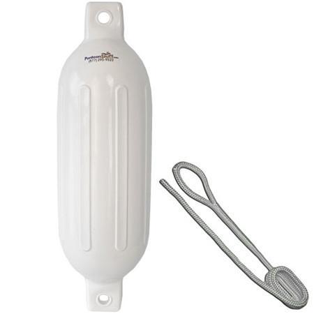 Pontoon boat fender bumpers with line