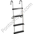 Folding pontoon boat ladders