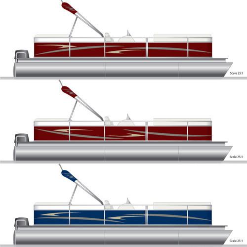 Smoke Gray & Tan Pontoon Boat Graphics and Decals