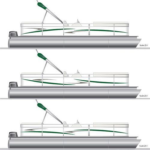 Dark Green & Smoke Gray Pontoon Boat Graphics and Decals