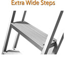 Large steps for comfortable boarding